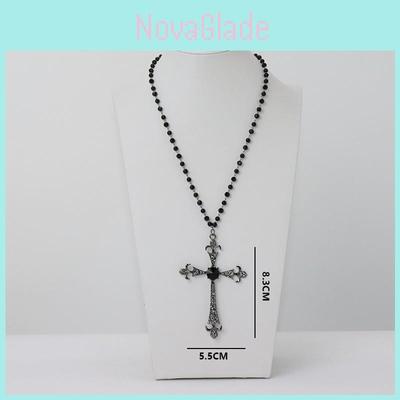 Cross Pendant Necklace For Women Men With Alloy Chain Stylish Autumn Winter Accessory