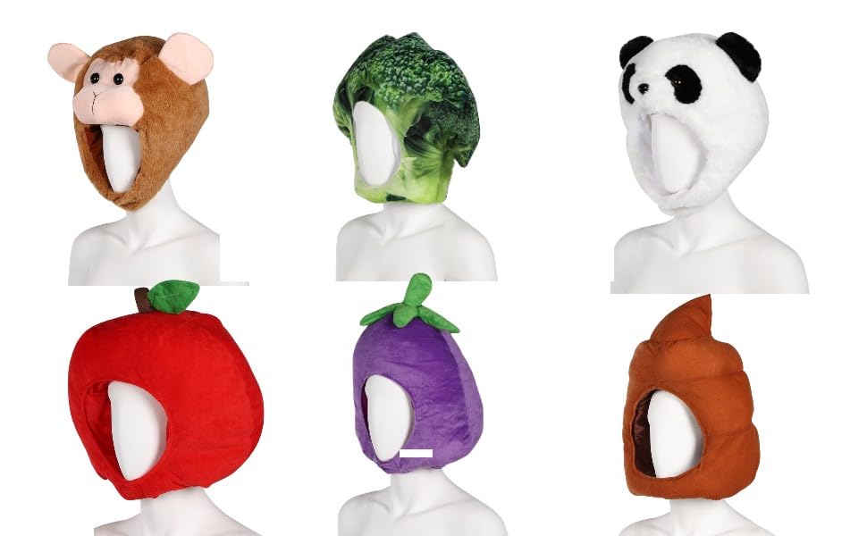 [kitamurasyokai] Funny Costume Headwear - Animal & Vegetable Design - Cute, Fluffy, Humorous - Event, Party, Cosplay Prop, Photo Shoot, Novelty Item