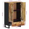Highboard with Drawer 60x33x100 Cm Solid Mango Wood & Iron