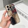 Opulent Premium Vintage Rose Baroque Damask Art Graphic Film Aesthetic Protective Shockproof Bumper Phone Case Cover For iPhone 14 15 16 Pro Max Plus