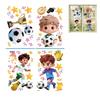 2026 World Cup Cartoon Football Wall Stickers for Kids - Electrostatic Decoration for US, Canada, Mexico