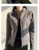 Women's Autumn/Winter Fleece Yoga Jacket - Zipper, Long Sleeve, Slim Fit for Running, Cycling, Fitness