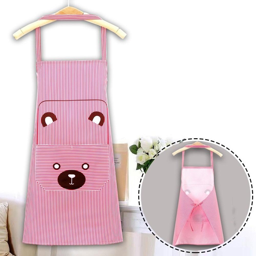 Waterproof Kitchen Cooking Apron Oil-proof Oxford Cloth Hand-wiping Apron Breathable Sleeveless Apron for Catering and Baking розовый