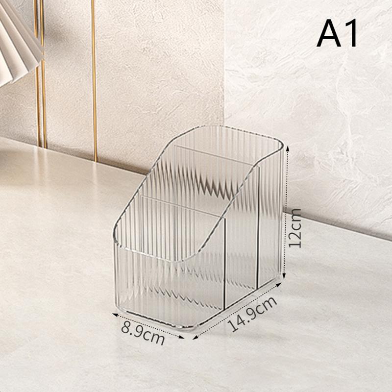 Desktop Five Grid Storage Box, Transparent Trapezoidal Acrylic Dressing Table, Household Lipstick And Cosmetics Sorting Box