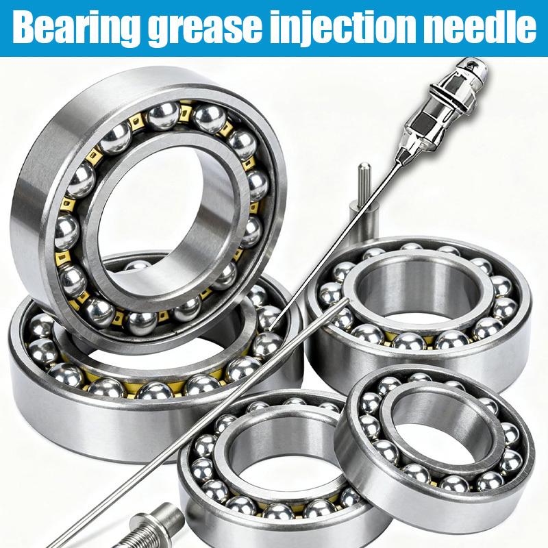 7PCS Grease Gun Coupler Kit with 3 Grease Nipples Needle Dispenser Rubber Tip Connector Nipple Straight Nozzle Coupler