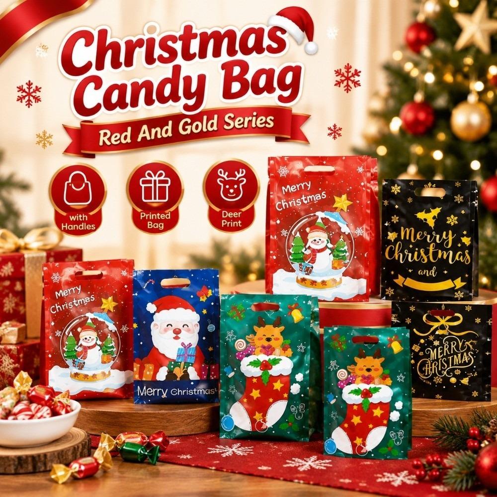 50Pcs PP Christmas Candy Bag Cartoon Style Christmas Gift Bag  Christmas Party