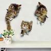 Fanxi 3D Cute Kitten Wall Sticker for Living Room, Bedroom, Bathroom, or Toilet Decoration