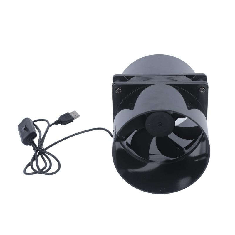 Three Speed USB Ventilation Fan, Compact Inline Exhaust Airflows for Bathroom Kitchen 3D Printer Enclosures and Greenhouse
