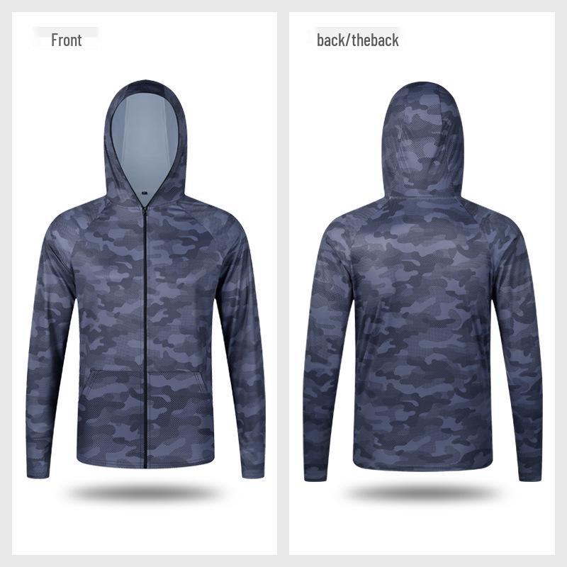 Men's Lightweight Camouflage Ice Silk Sun Protection Suit for Outdoor Fishing - Breathable & Anti-Mosquito