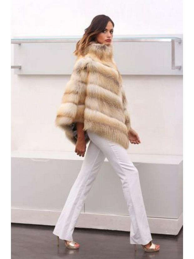 Women's European and American Winter Casual Fox Fur Shawl Coat