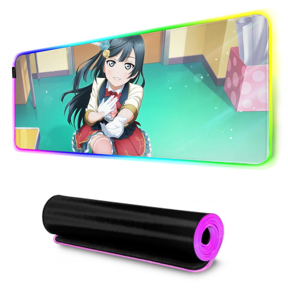 Setsuna yuki Mauspads RGB Gaming-Mauspad Großes LED-Pad PC-Schreibtischunterlage Leuchtendes Mauspads Große Tastaturmatten Tischteppich Mit Hintergrundbeleuchtung