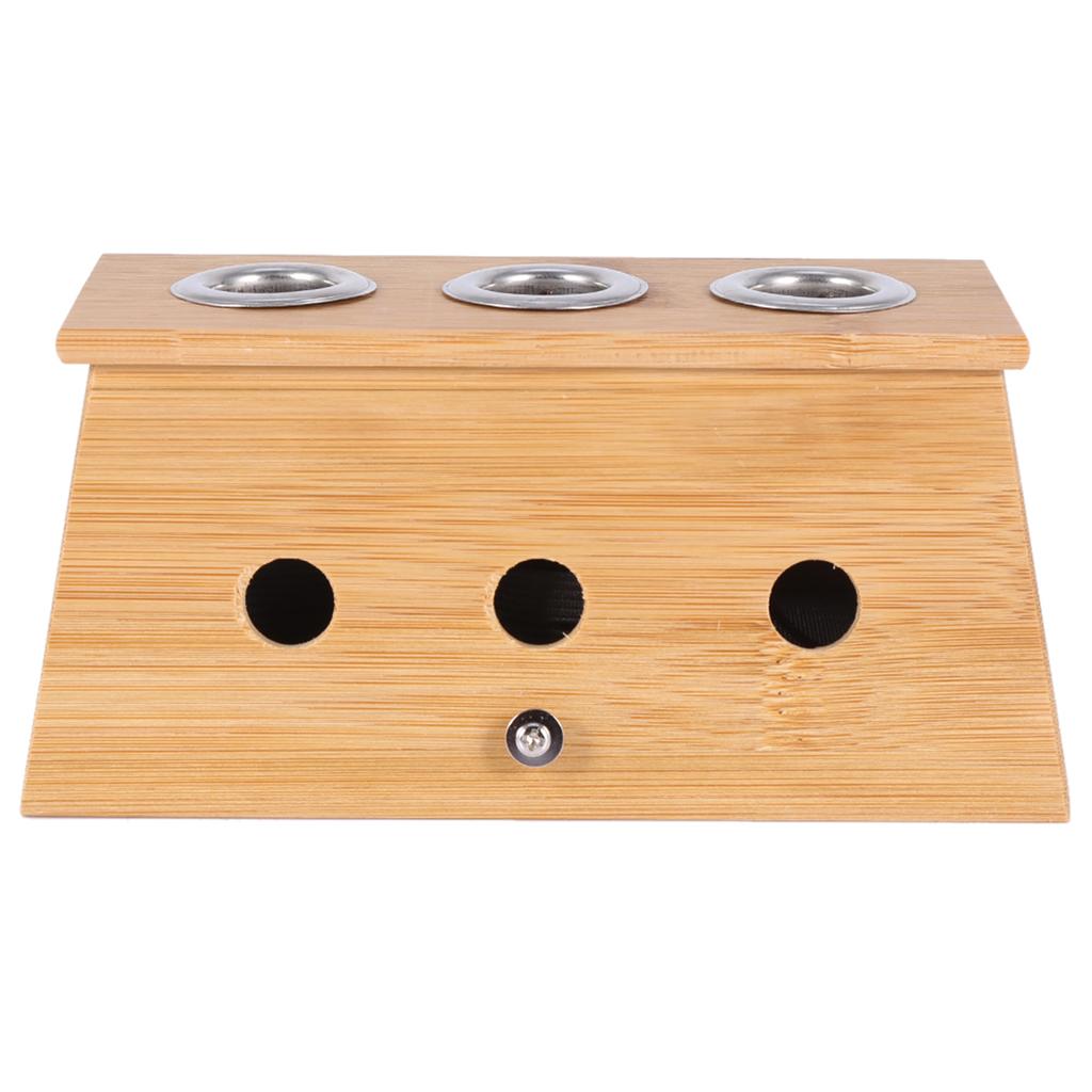 Healing Therapy Massager Bamboo Mild Moxibustion Box Moxa Roll Stick Burner Holder Case(3 Holes