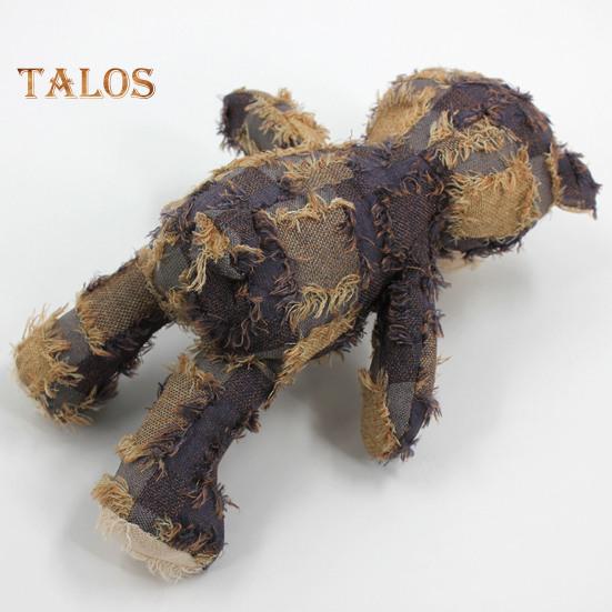 Squeaky Dog Chew Toy Interactive Plush Bear Toy with Sound Indestructible Dog Teeth Cleaning Toy for Aggressive Chewers