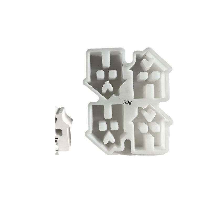 DIY Concrete Love House Candle Holder Mold Handmade House Candlestick Silicone Molds Plaster Resin Making Home Crafts Decor