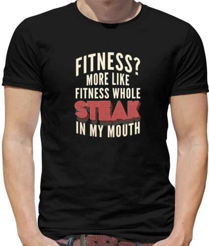 

Fitness In My Mouth Steak Mens T-Shirt - Food - Funny - Rare XL