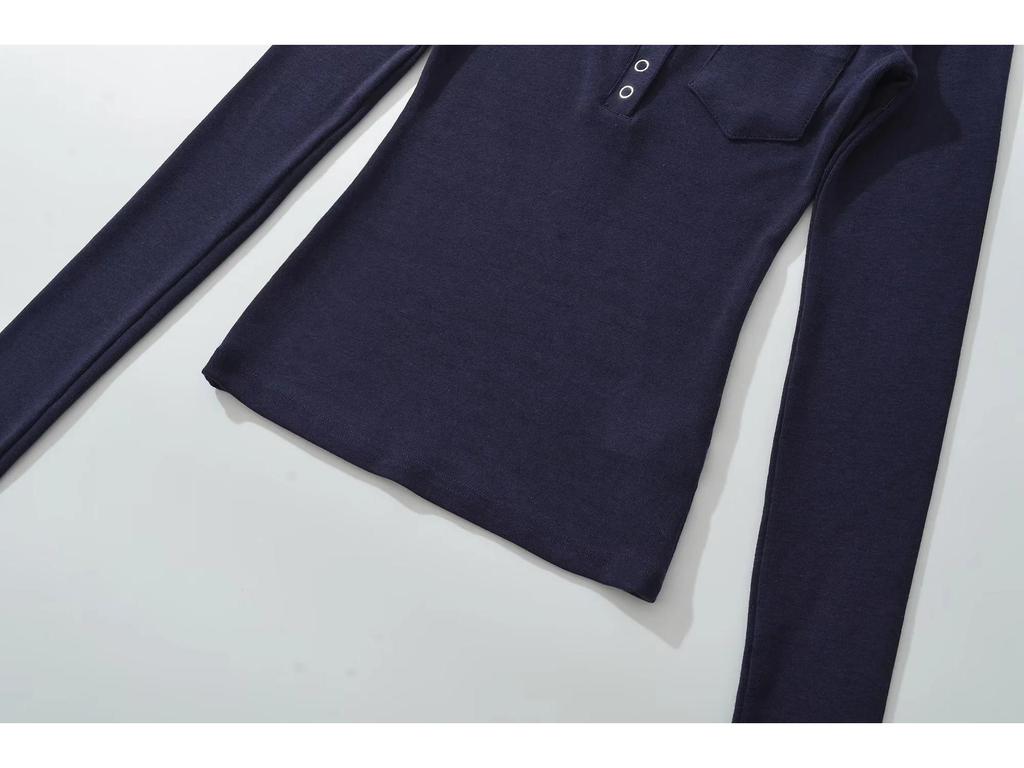 2025 Slim-Fit Women's Spicy Henley Long-Sleeve T-Shirt – Versatile, Flattering Base Layer