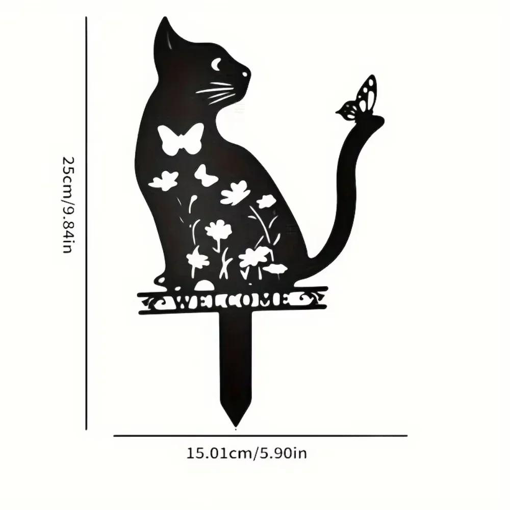 Eine süße Katzen-Gartendekoration aus Eisen, Tiereinsatz, Katzengitter, für den Außenbereich, Garten, Rasendekoration, Innenhof, Kunstdekoration