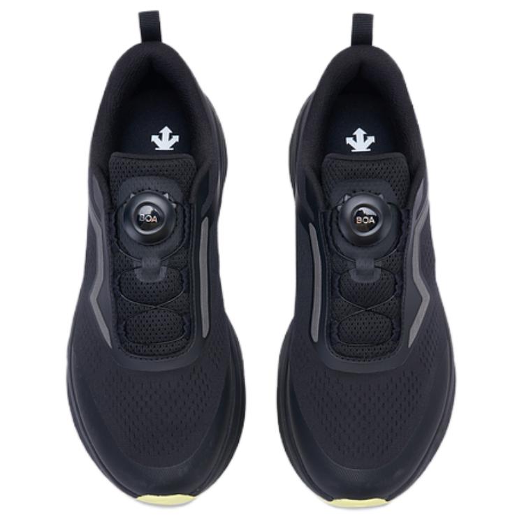 Descente Running Series Mesh Cushioning Lightweight Resilient Wear-Resistant Boa Shock Absorbing Breathable Low-Top Casual Running Shoes D5231RRN09-BK