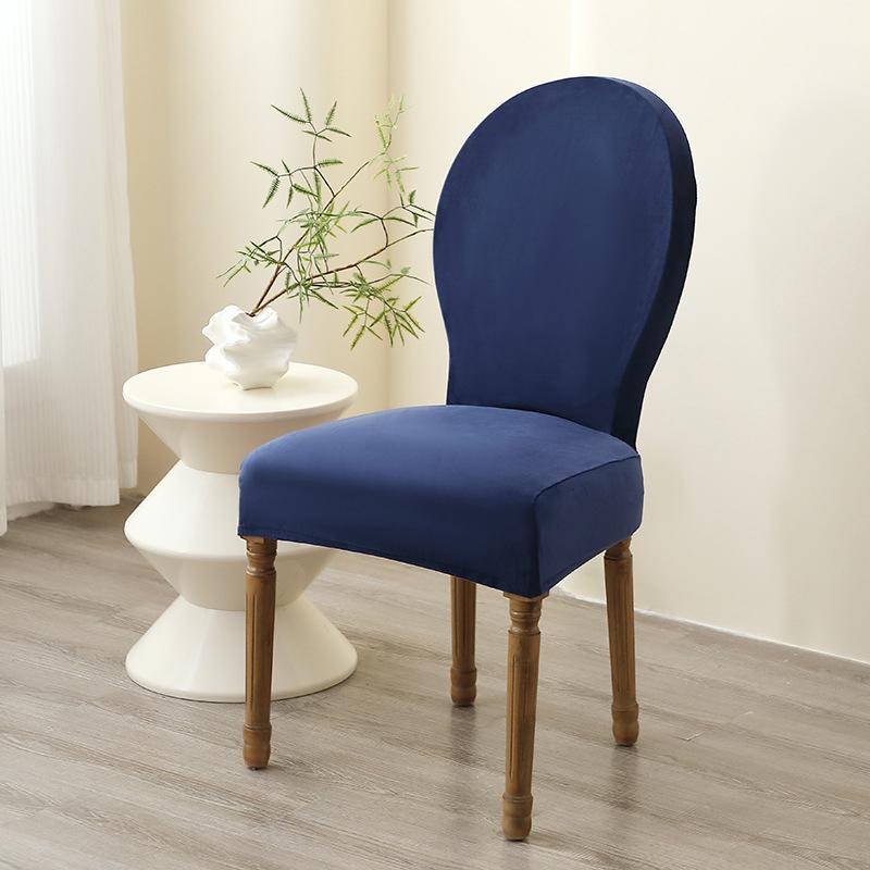 1/2pcs Elastic Velvet Chair Cover Solid Color Simple Slipcover Chair Protector Wedding Party Christmas Banquet Dining-room Decor