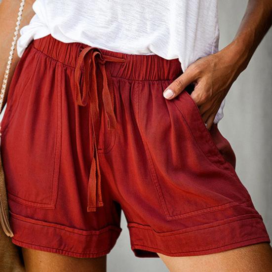 Short taille haute pour femmes, poches confortables, couleur bonbon, taille élastique, ample, Streetwear