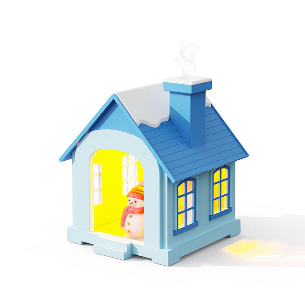 

Увлажнитель воздуха Милый домик Санты Распылитель тумана Увлажнитель 500 мл Большая емкость Бесшумный распылитель-диффузор с 7 ночниками синий