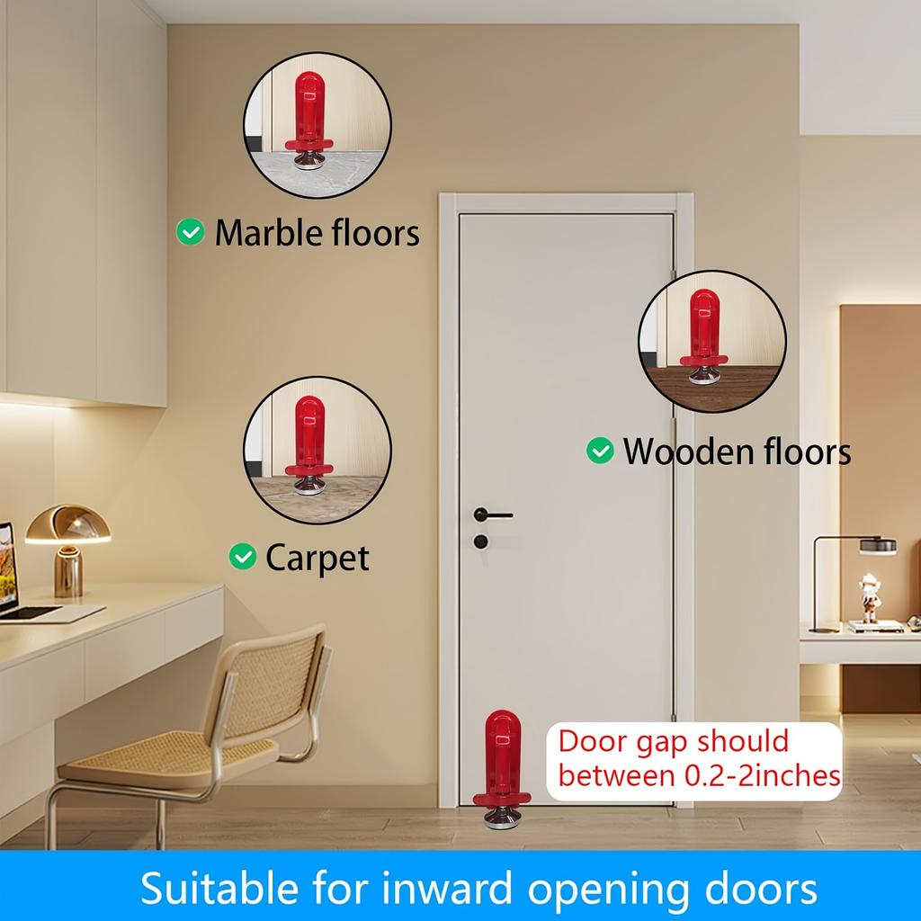 2pcs Door Stoppers Security, Portable Door Lock,Hotel Room Apartment Safet, Upgrade Portable Door Lock,Sleep with Peace of Mind