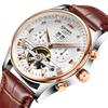KINYUED Orologi da Uomo Tourbillon Moda Business Automatico Meccanico Uomo Casual Pelle Impermeabile Orologio Relogio Masculino
