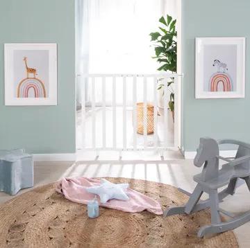 Baby Safety Gate - ROBA - For Door and Stairs - From 62 To 105 Cm - White