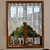 Elegantes Spitzentor-Halbvorhang mit Bogen und Blumenmuster für Wohnzimmer- und Schlafzimmerdekoration