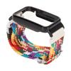 Stretch Nylon Braided Watch Strap Band with Protective Bumper Case Accessory Fit for Mi Band 7 Pro Multicolor and Black