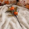 Autumn Harvest Bouquet Halloween Flowers Decorations, Black Artificial with Pumpkin Rose Eucalyptus Maple Leaf And Orange Floral Stems, Indoor