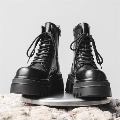 Mode Laarzen voor Heren Fad Dikke Zool Tooling Laarzen Heren Hoge Kwaliteit Enkellaarsjes Outdoor Comfort Veelzijdig Locomotief Laars Botas Hombre