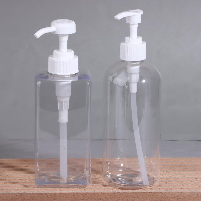 500Ml Refillable Pump Bottles Clear White Plastic Liquid Dispensing Bottle For Lotion Shampoo Soap Body Wash Travel Use