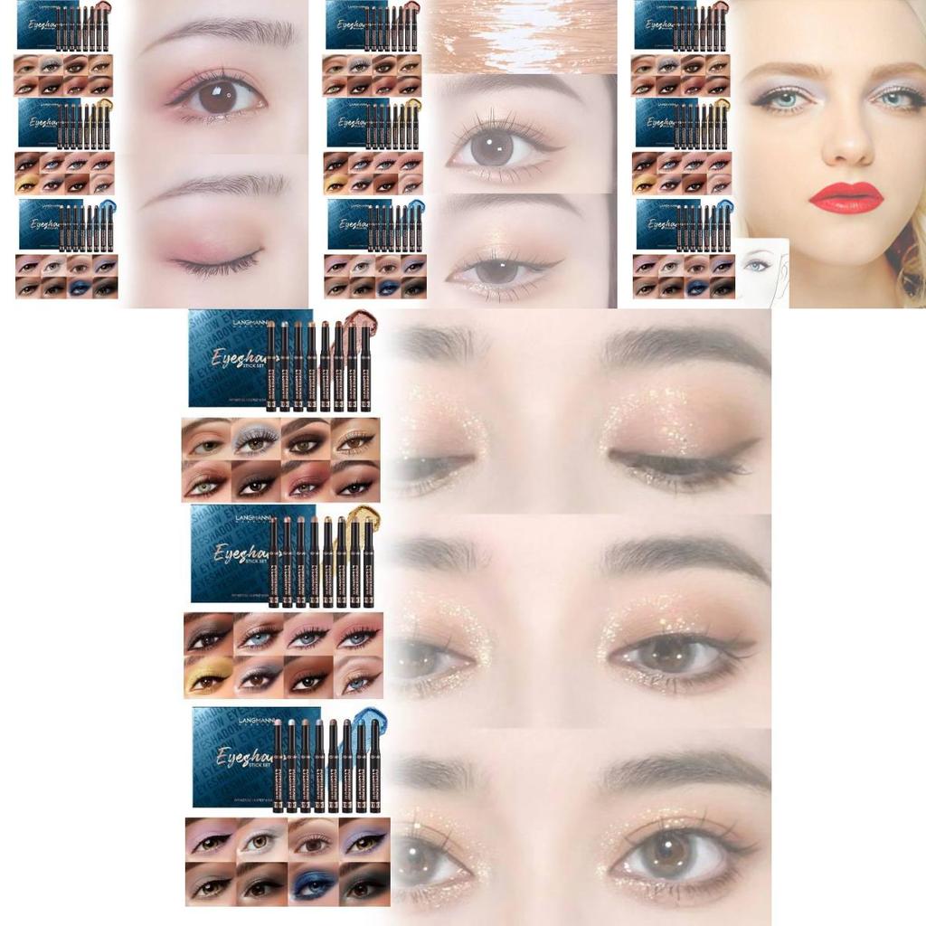 Langmanni Waterproof Long-lasting Eyeshadow Stick Set With 15 Vibrant Shades For All Skin Types