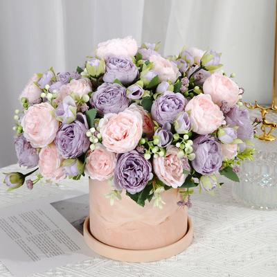 Flores de peonía artificiales hechas a mano para decoración del hogar, bodas y más