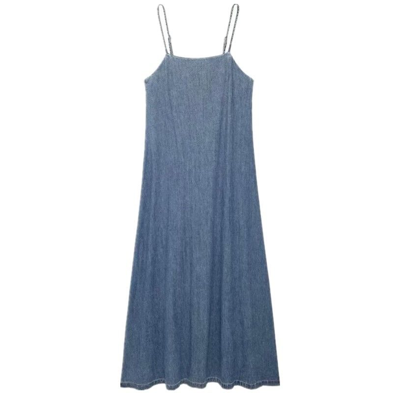 Fashion Style 2024 Summer New Arrival Women's Clothing Stylish Denim Sling Midi Skirt Long Dress 8197184
