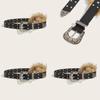 Statement Pu Leather Belt Artificial Fur Design And Carved Needle Buckle For Modern Street Fashion