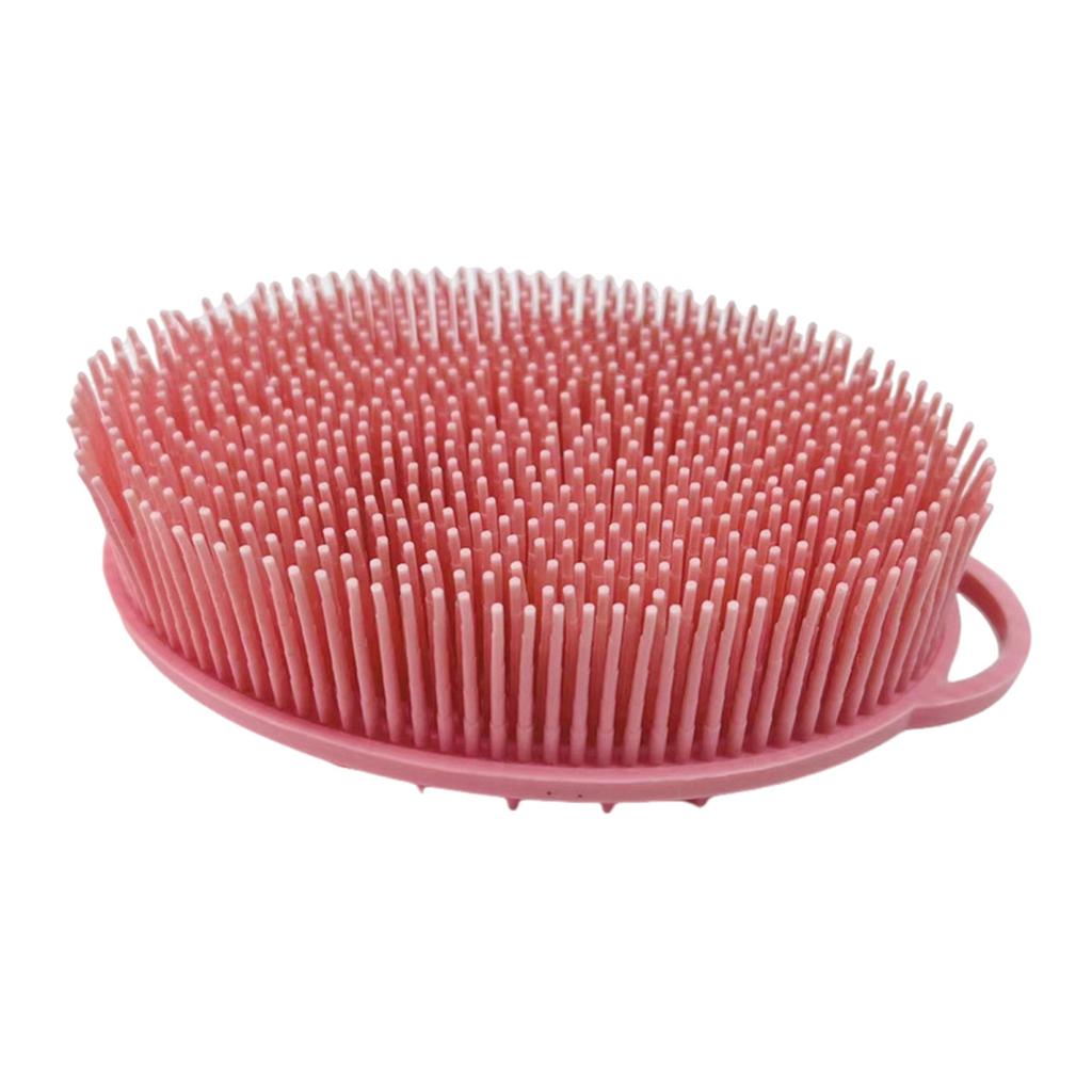 Yousheng Bath Brush 2 In 1 Design Massage Cleansing Brush for Body And Head Silicone Body Exfoliating Scrubber with Anti-Slip Handle
