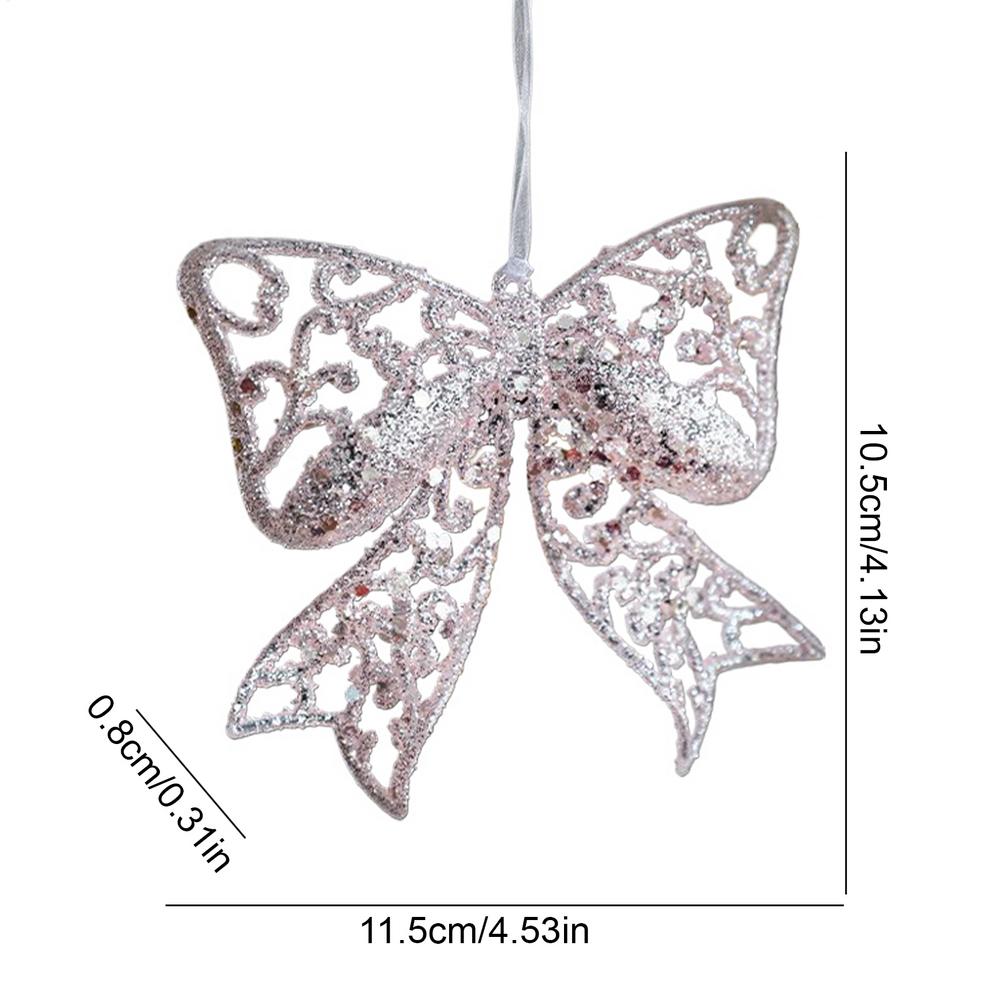 

Christmas Angel Ornaments Christmas Tree Ornaments Sparkling Snowflake Bow Pendant For Nursery Fence Wall Garden Patio Wedding