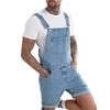 Moda Estiva Tuta da Uomo Pantaloncini Denim Streetwear Salopette Jeans
