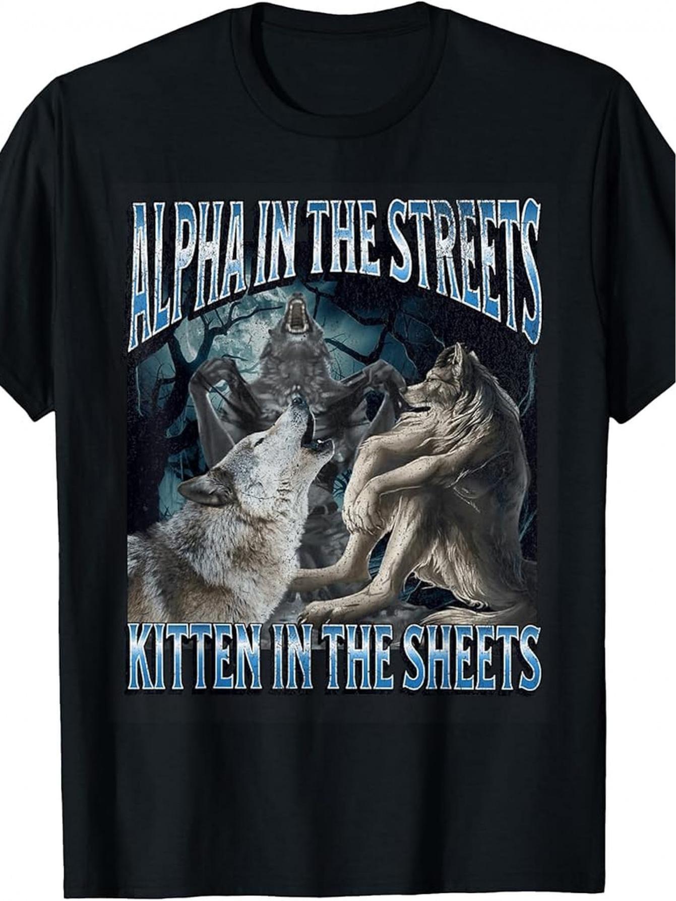 

Street s Funny Werewolf T-Shirt- Black Vintage T-shirt with on Street XXXXL