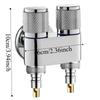Universal Interface Double Outlet Valve Stainless Steel Knob Type Shower Shut Off Valve Space Saving Double-end