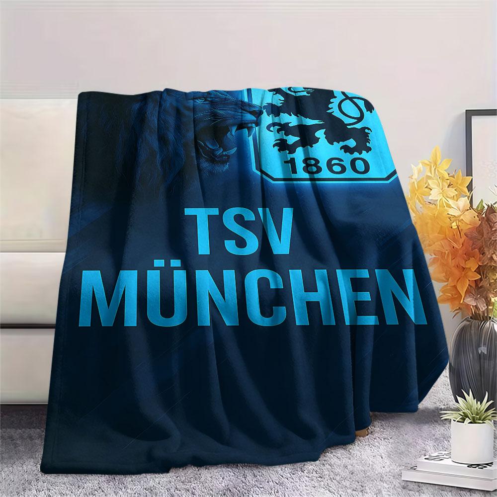 1PC TSV 1860 Munich Patterned Flannel Blanket Suitable For All Seasons for Home Decor Warmth and Comfort Gifts Holiday Present