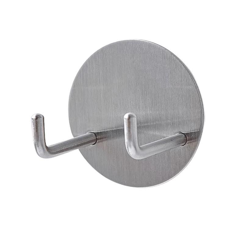 

Double Hook Design Coffee Bottom Filter Holder Self-adhesive Wall-mounted Coffee Handle Hook 304 Stainless Steel Round