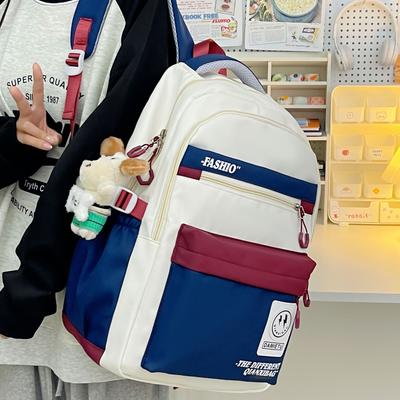 Mochila Masculina Simples e Versátil de Grande Capacidade para Viagem de Computador para Estudantes do Ensino Fundamental Feminino Estudantes do Ensino Médio Mochila Escolar