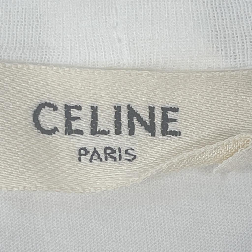 CELINE X237370E White Logo Print T-Shirt dress XS purpleUsed