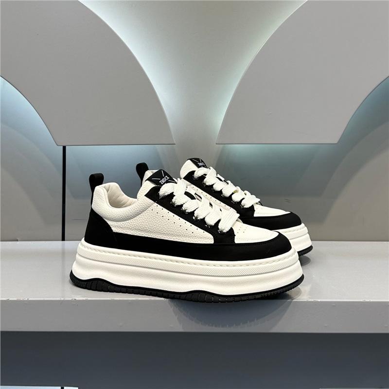 Tide Leder Plateau-Schuhe Freizeitschuhe Board-Schuhe Jährliche Trend-Schuhe zmd