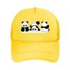 Cute Panda Trio Sitting Rolling Back View Mesh Baseball Cap For Womens Unisex FeUnisex Beach Dad Hat Hip Hop