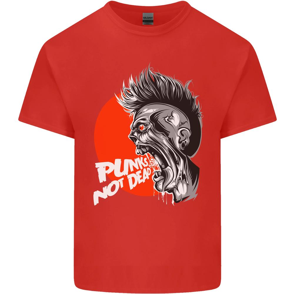 Punks Not Dead Rock Music Skull Unisexs Cotton TShirt Tee Top