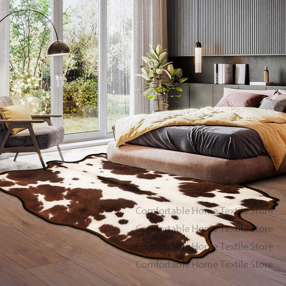 Faux Animal Skin Alien Rug Soft Non Slip Floor Mat For Living Room Bedroom Bedside Easy Clean Entrance Door Carpet